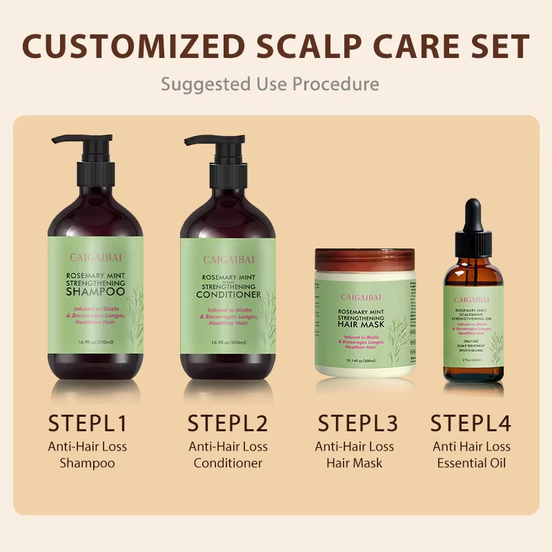 Private Label Natural Organic Rosemary Hair Care Set Repair Hair Organic Shampoo and Conditioner Set