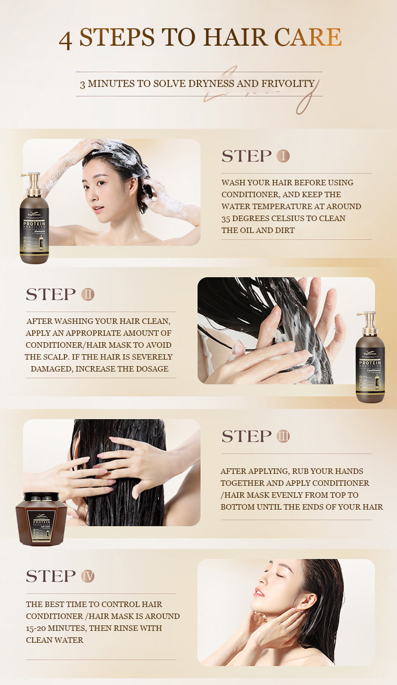 OEM ODM Brazilian Keratin Shampoo and Conditioner Hair Mask Moisturizing Anti Dandruff Shampoo Protein Hair Care Shampoo Set