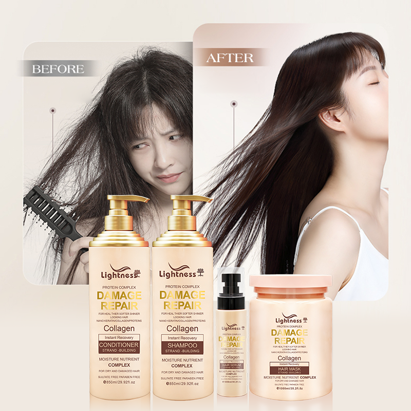 Best Collagen Shampoo for Anti Hair Loss Treatment Smooth Hair Conditioner Support OEM Hair Care Set