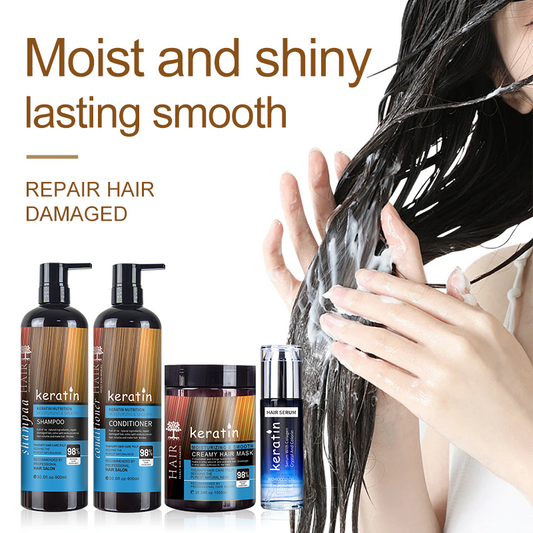 Factory Oem Natural Organic Custom Vegan Hair Loss Keratin Oil Extract Hair Growth Mask Serum Shampoo and Conditioner Set