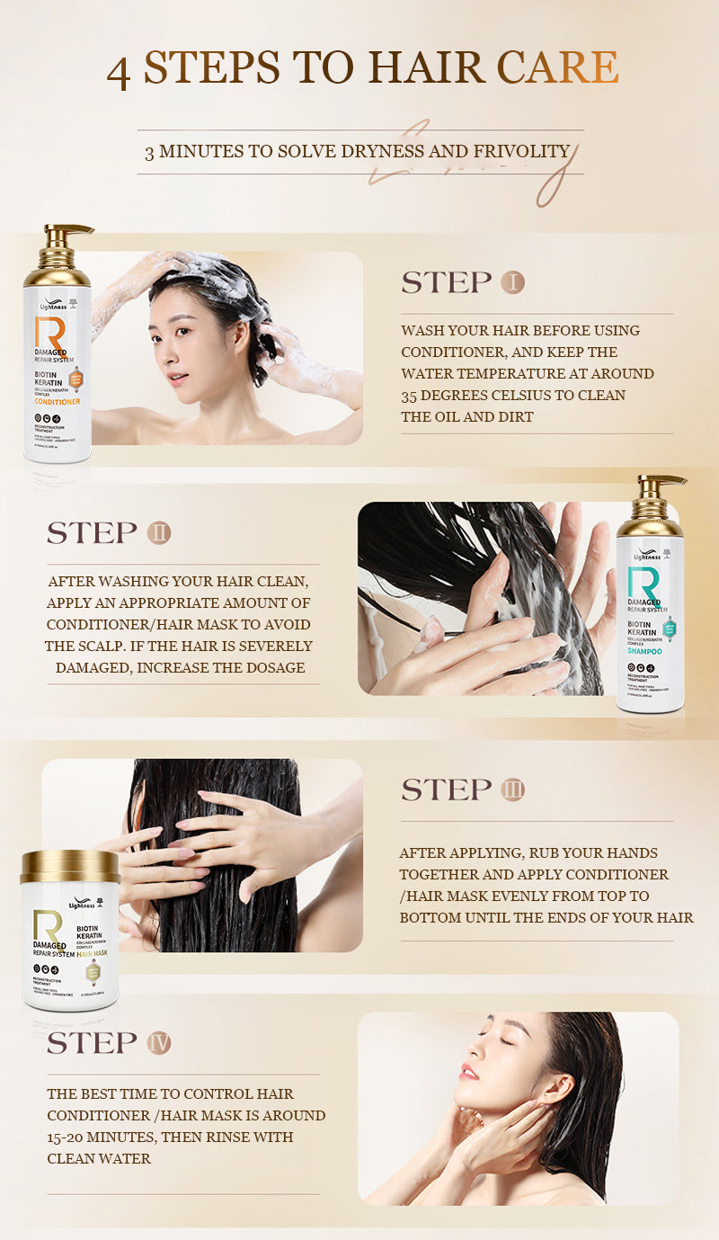 Private Label Natural Gentle Hair Care Sets Moisturizing and Nourishing Curly Hair Shampoo and Conditioner Set