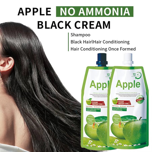 Chinese Ammonia Free Nature Fruit Black Coloring Shampoo Dye Hair Colour Apple Hair Color Cream