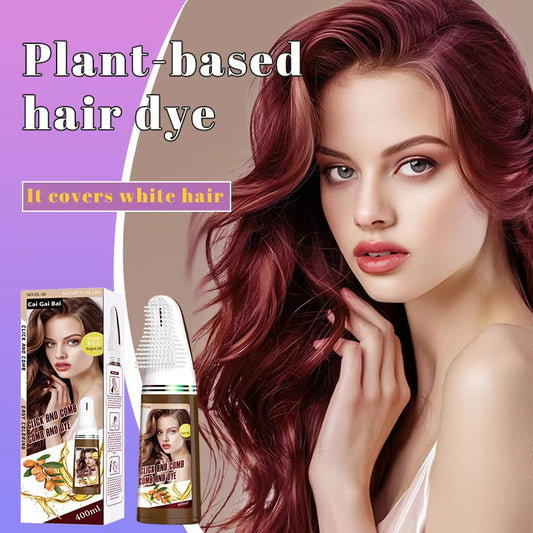 Factory 3 in 1 OEM Private Label Wholesale Dark Brown Fast Magic Herbal Natural Hair Color Black Hair Dye Shampoo With Comb
