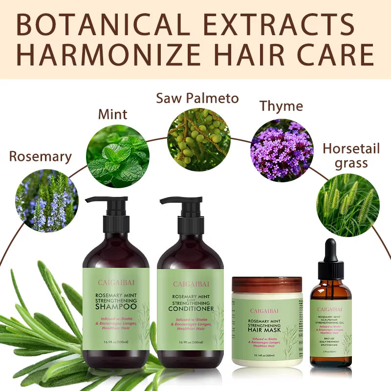Private Label Natural Organic Rosemary Hair Care Set Repair Hair Organic Shampoo and Conditioner Set