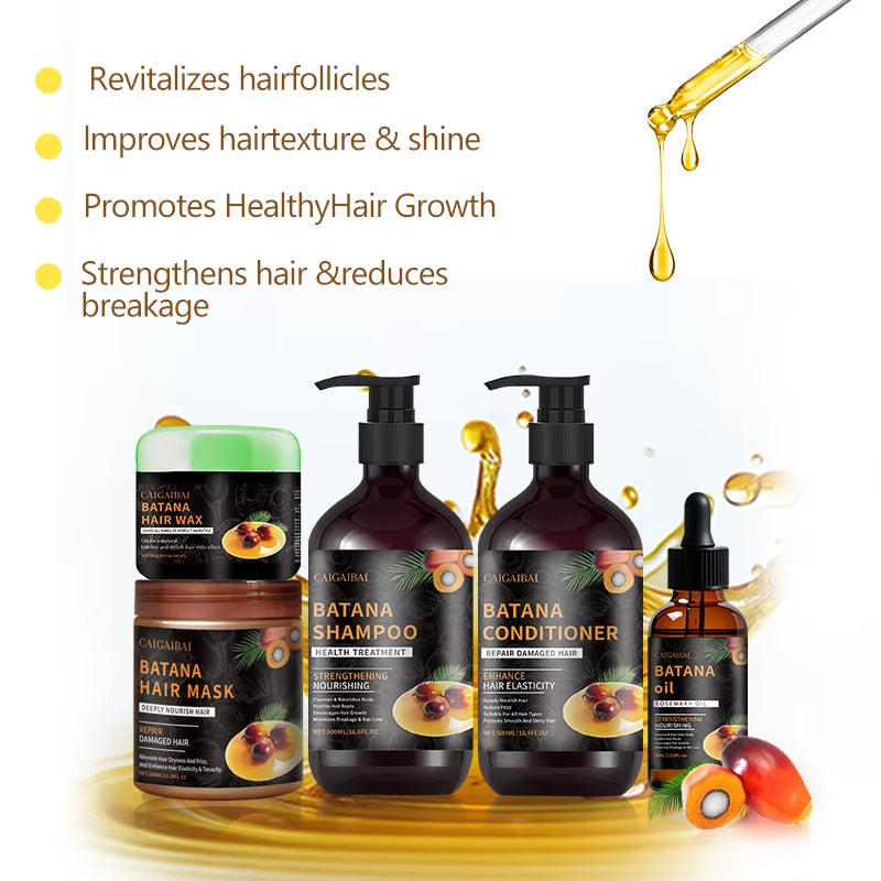 Private Label Batana Oil Shampoo Biotin Sulfate Free Organic Natural Vegan Hair Growth Shampoo and Conditioner Set