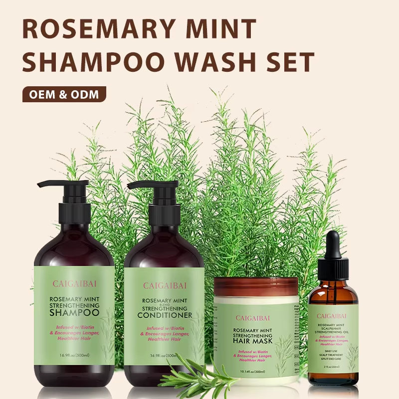 Private Label Natural Organic Rosemary Hair Care Set Repair Hair Organic Shampoo and Conditioner Set