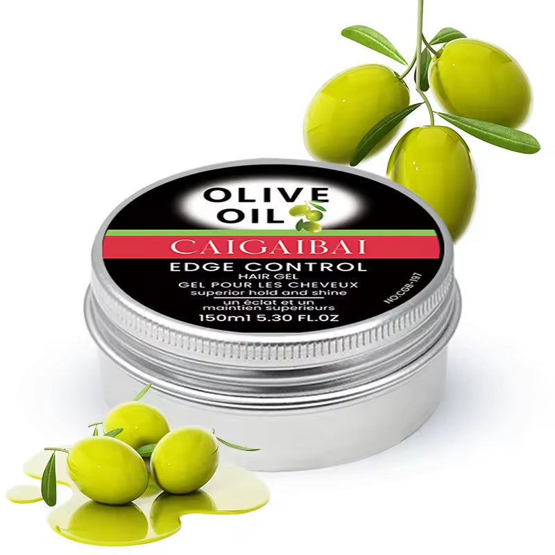 Hold Edge Control 150ml Braid Gel Private Label Instant Control Olive Oil Moisturizing Hair Wax for Curly Hair Women Men