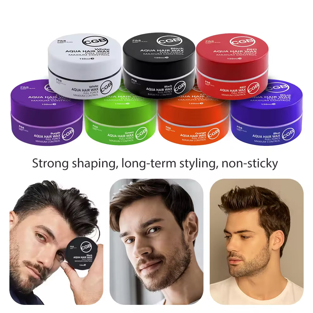 Custom Private Label 150g Strong Styling Long Lasting 7 Colors Hair Wax Spray Moisturize Organic Hair Wax