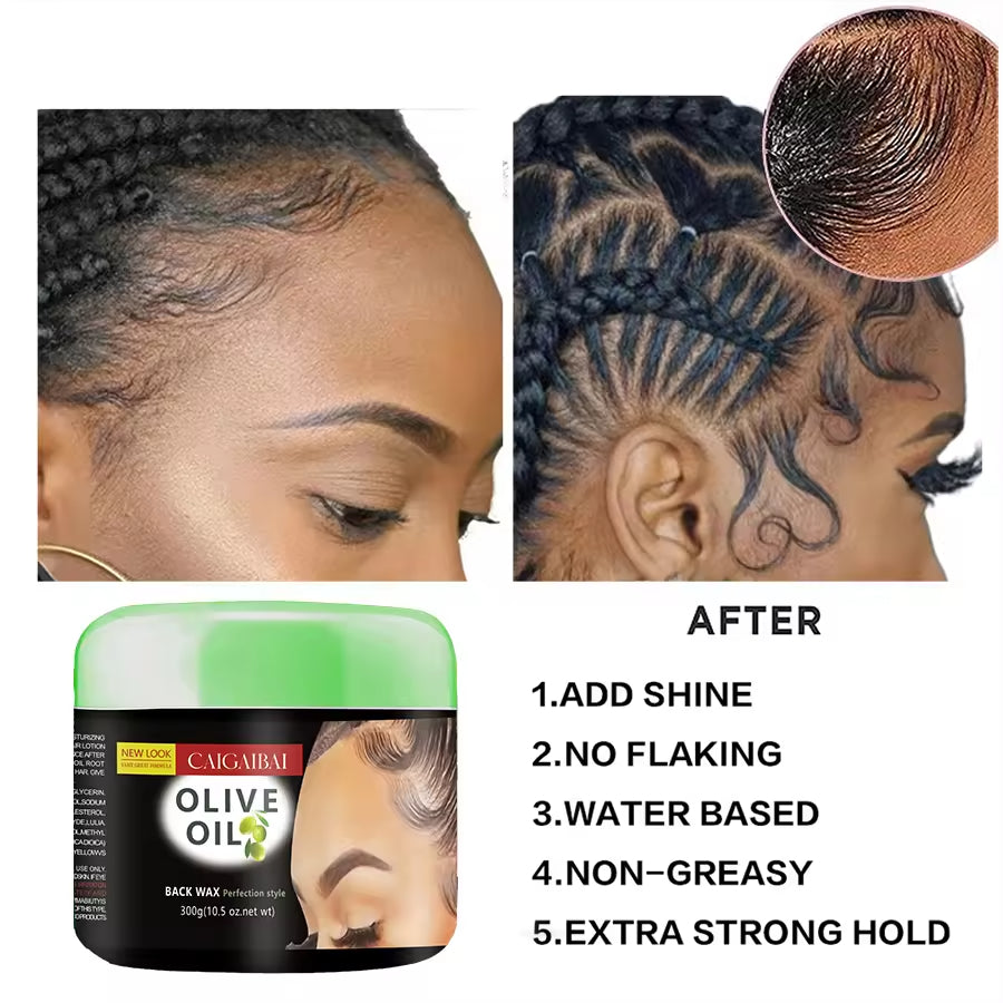 Braiding Gel for Braid Private Label Extra Strong Hold Long Lasting No Flaking Natural Formula Hair Wax with Olive Oil and Aloe