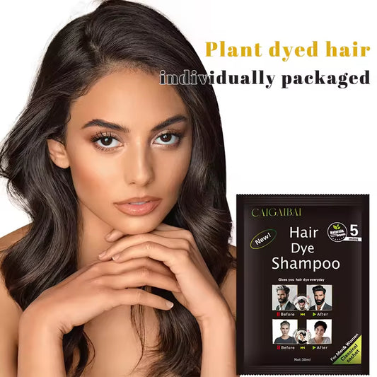 OEM Dyeing Fast Black Dark Brown Hair Home Use Water Foam Hair Color Treatment Hair Dye Shampoo Sachet