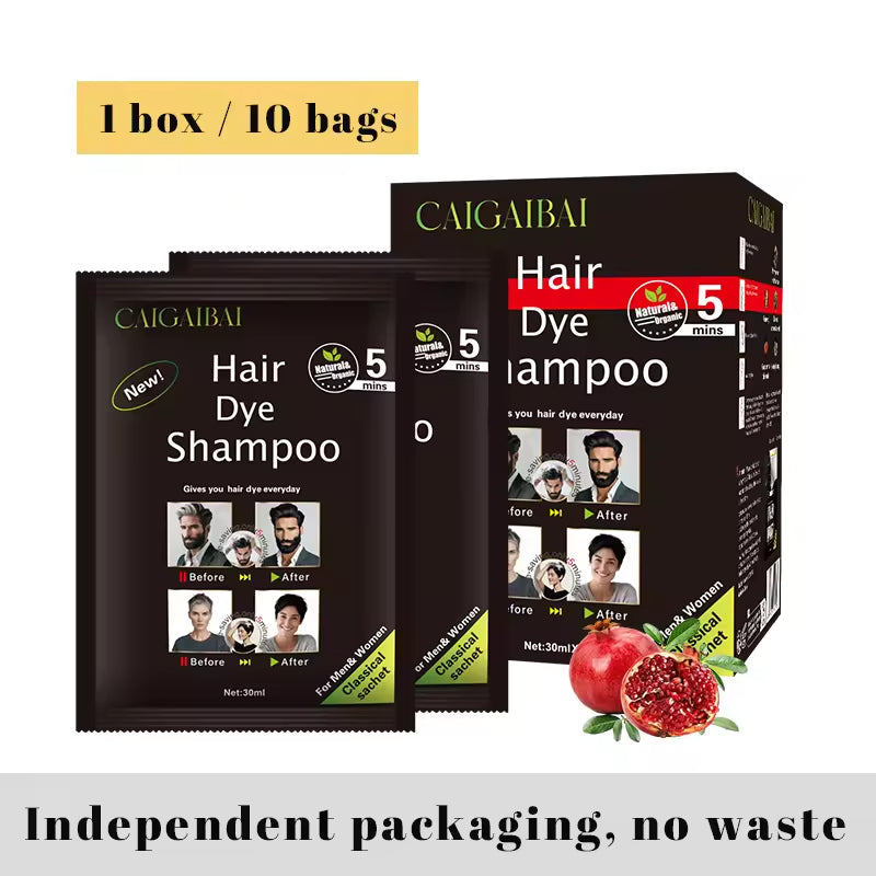 OEM Dyeing Fast Black Dark Brown Hair Home Use Water Foam Hair Color Treatment Hair Dye Shampoo Sachet