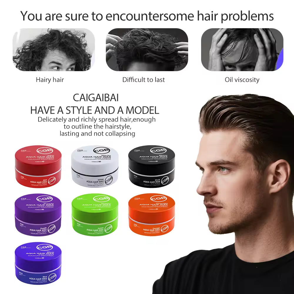 Custom Private Label 150g Strong Styling Long Lasting 7 Colors Hair Wax Spray Moisturize Organic Hair Wax