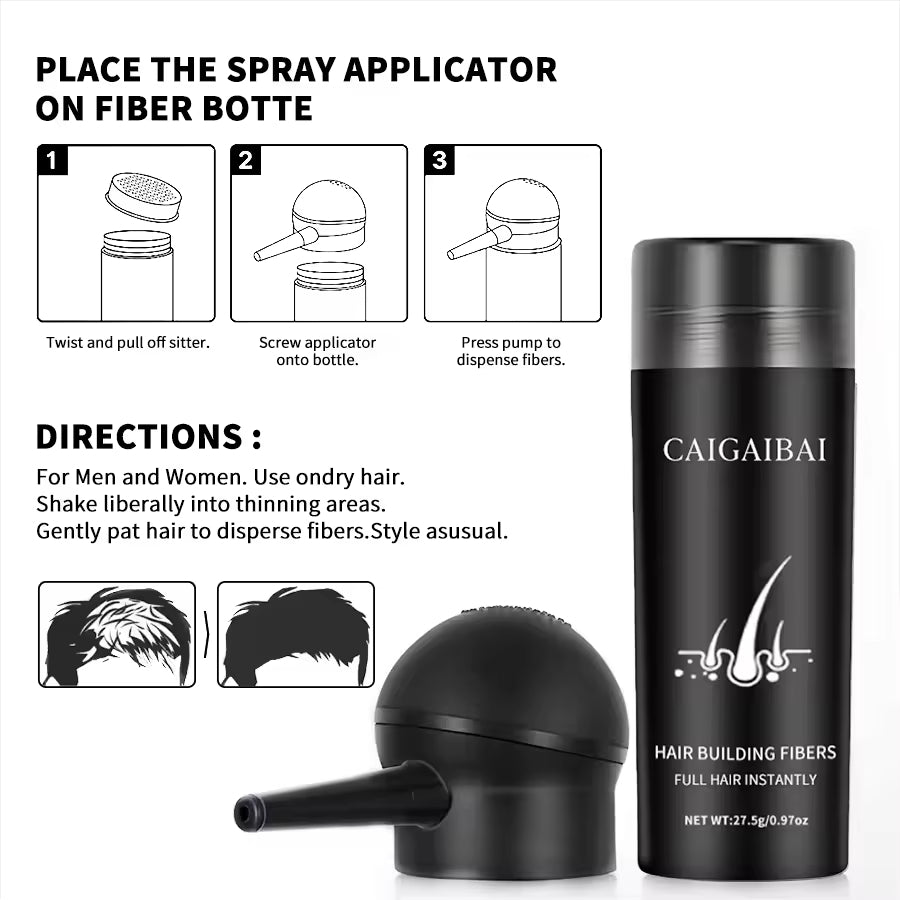 10 Colors Hair Powder Spray Fiber Thin to Thick Keratin Natural Cotton Kit Refill Hold Private Label Black Hair Building Fibers