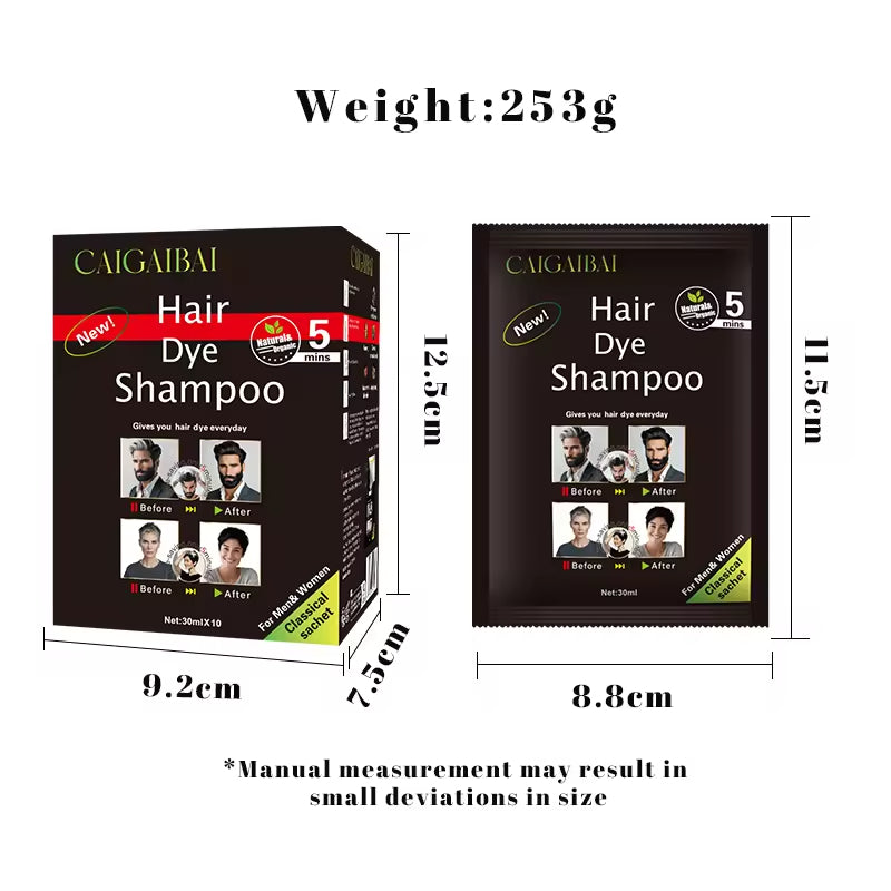 OEM Dyeing Fast Black Dark Brown Hair Home Use Water Foam Hair Color Treatment Hair Dye Shampoo Sachet