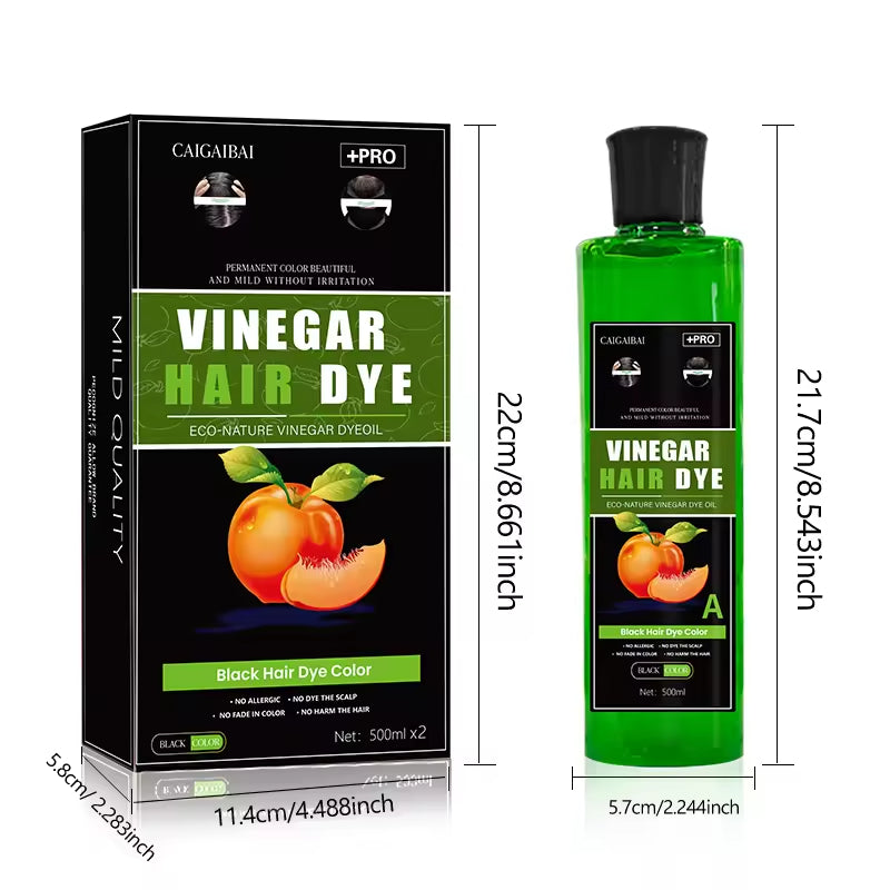 Fruit Extract Ammonia Free No Stain Hair Black Color Cream 500ml*2 OEM Fruit Vinegar Hair Dye for Men and Women