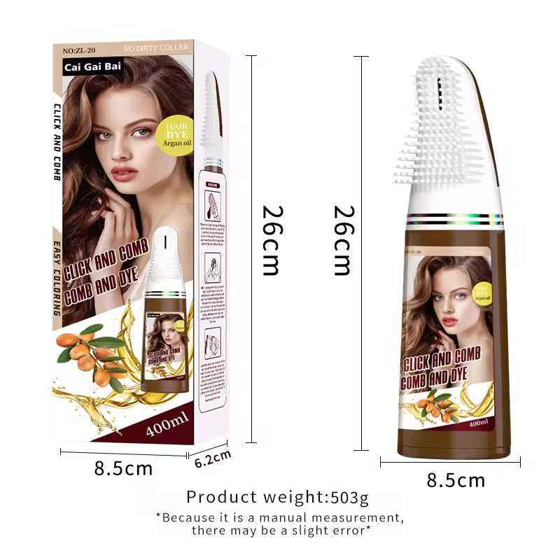 Factory 3 in 1 OEM Private Label Wholesale Dark Brown Fast Magic Herbal Natural Hair Color Black Hair Dye Shampoo With Comb